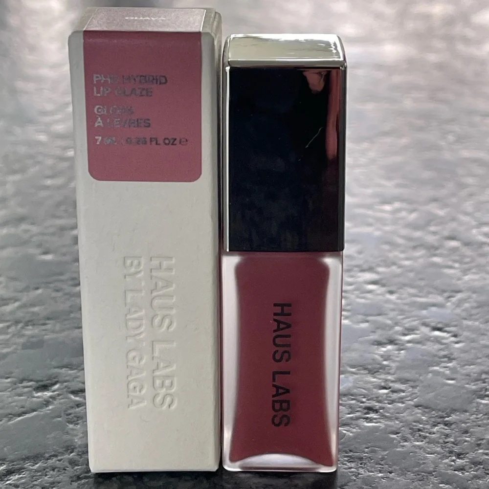 Haus Labs PHD HYBRID LIP GLAZE in Guava: soft warm pink; plumps lips in 2 weeks